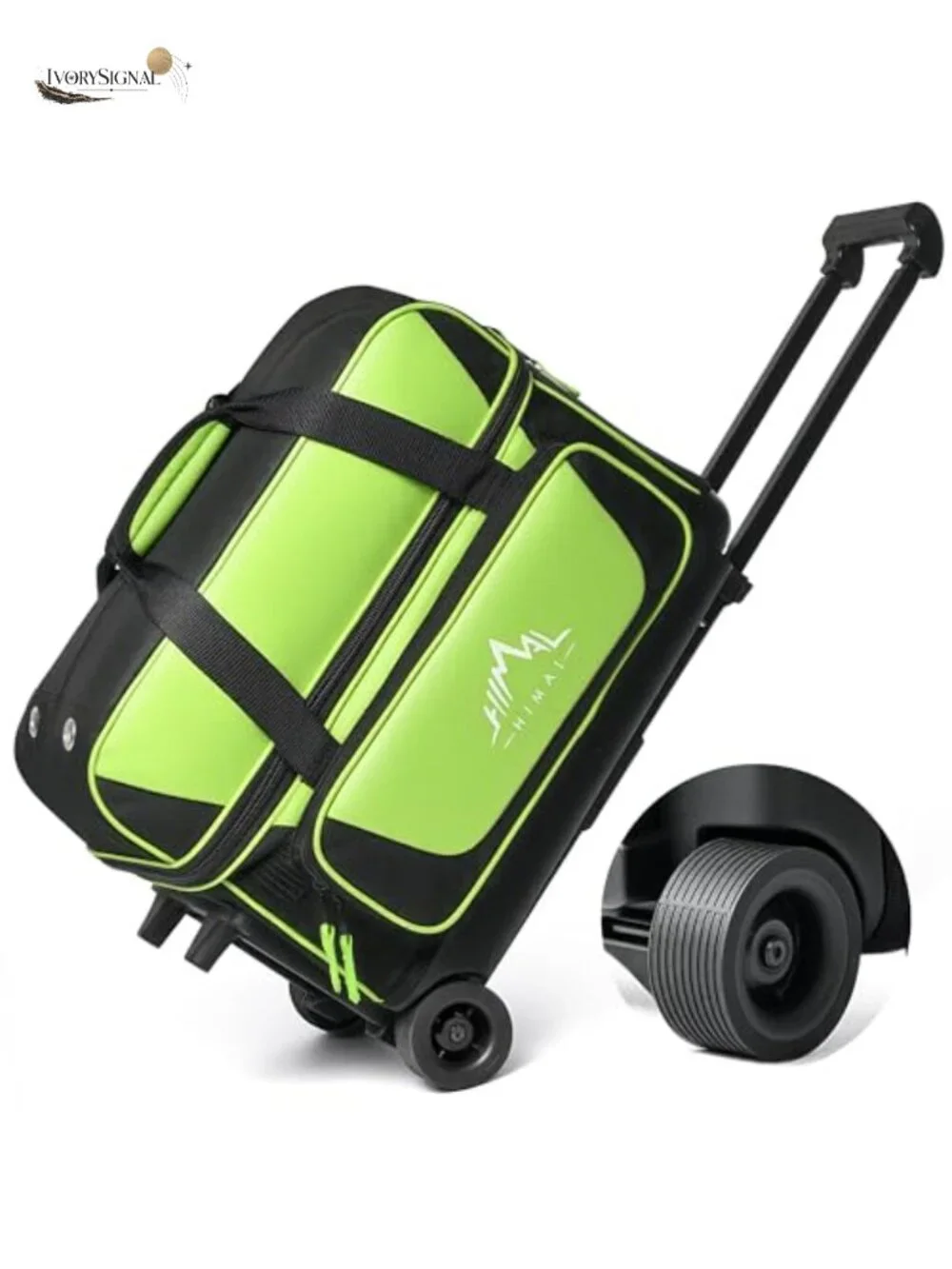 GoHimal 2-Ball Bowling Bag with Wheels, Large Storage Pocket